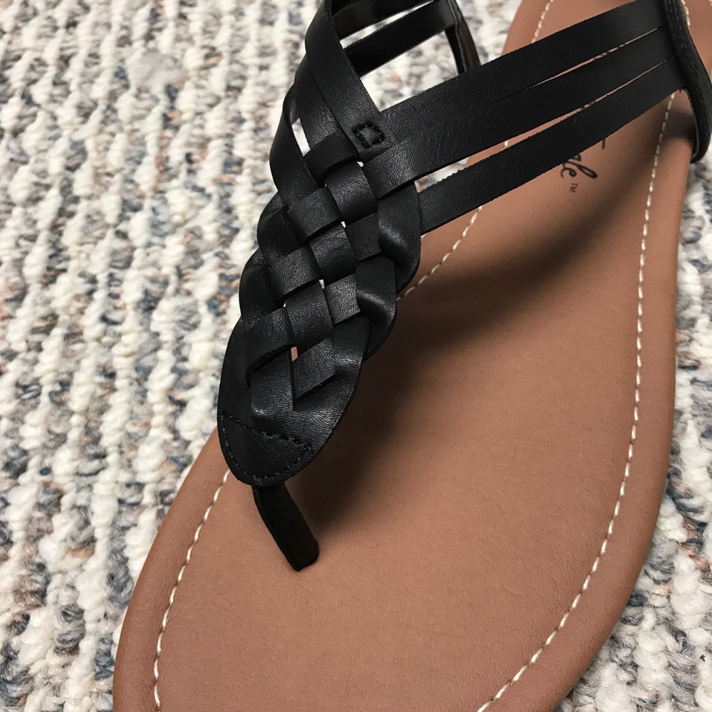 Black Braided Sandals NEW